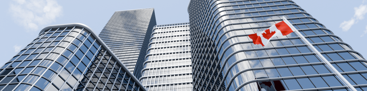 An Alberta Digital Services rendering of several very tall buildings. They appear to grow because of the camera angle.